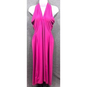 Title Nine Fuchsia Halter Midi Dress
